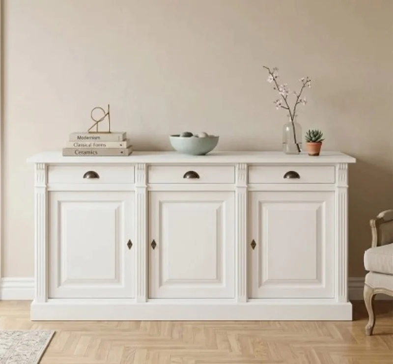 Casa Padrino Sideboard im Landhausstil mit 3 Türen und 3 Schubladen, 179 x 51 x 90 cm