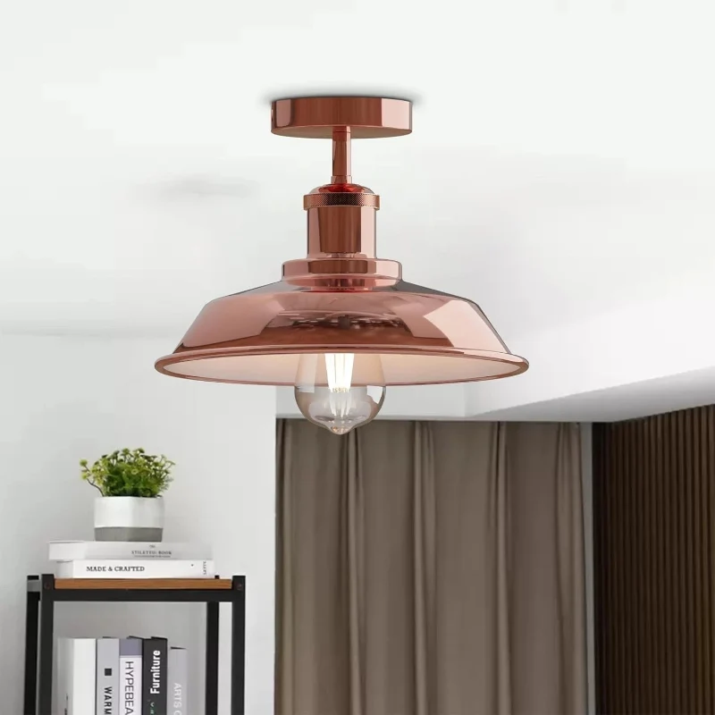 LEDSONE Deckenleuchte Roségold 22cm Retro Design E27 ~2039