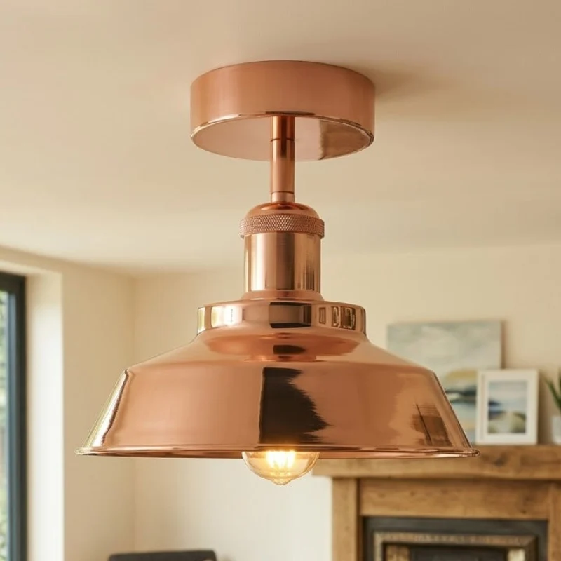 LEDSONE Deckenleuchte Roségold 22cm Retro Design E27 ~2039