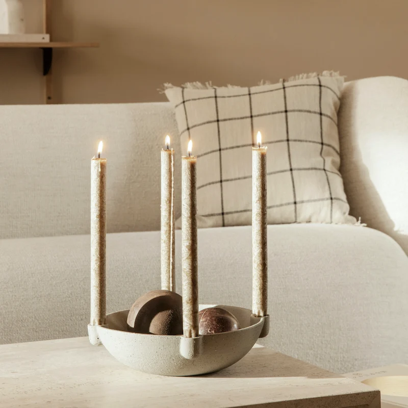 Bowl Adventskranz Kerzenschale Keramik, Aluminium & Messing - ferm LIVING