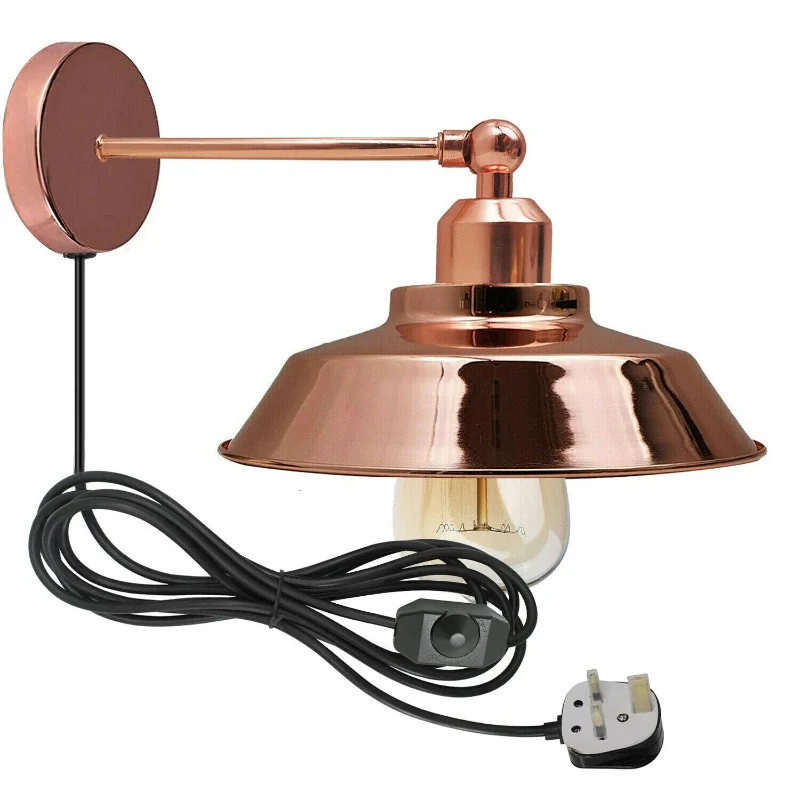 Dimmbare Wandleuchten mit 4 m Kabel & 3-poligem Stecker~2036