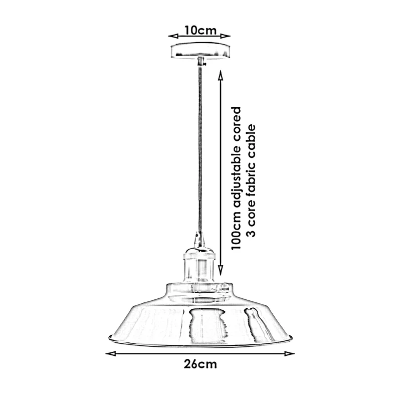 LED Industrie Retro Pendelleuchte mit Metallschirm~2030