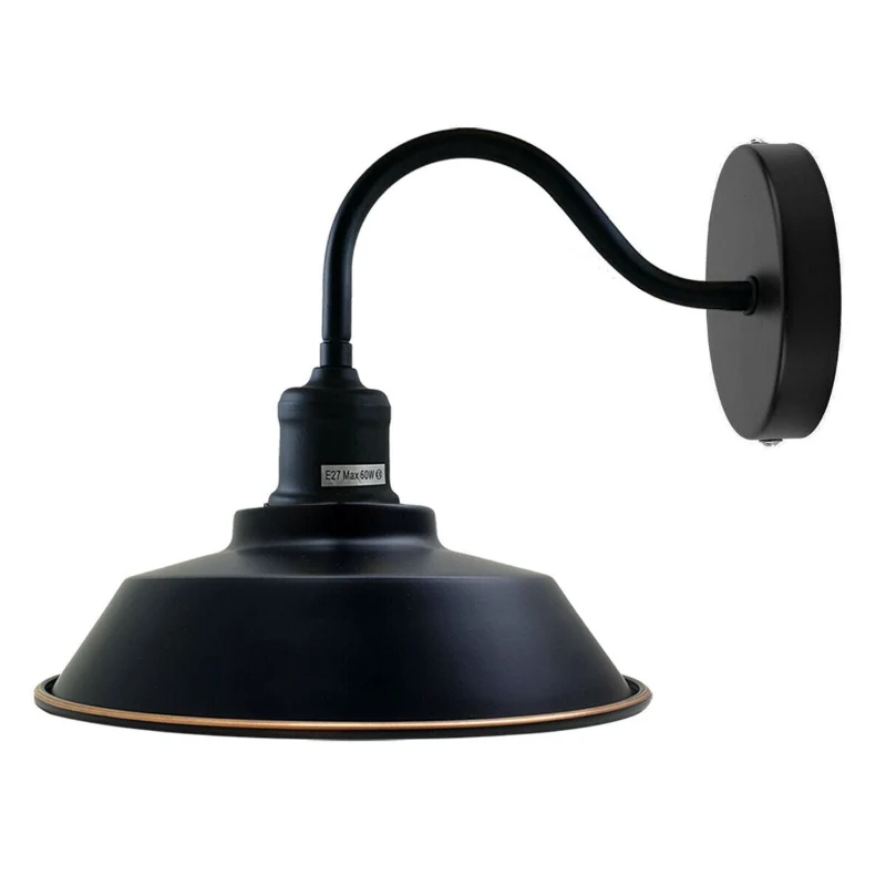 Schwarz Wandleuchte Industrial Vintage Wandlampe Schwanenhals ~2020
