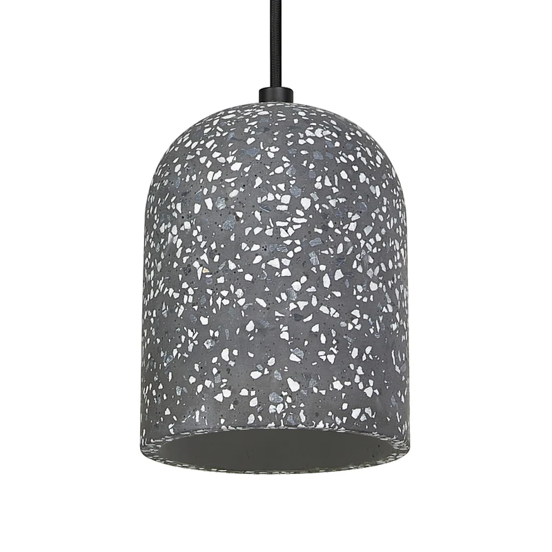 LEDVANCE Decor Pill dekorative Pendelleuchte mit pillenförmigem Lampenschirm, 150mm, mit E27 Fassung, aus schwarzem Terrazzo, IP20