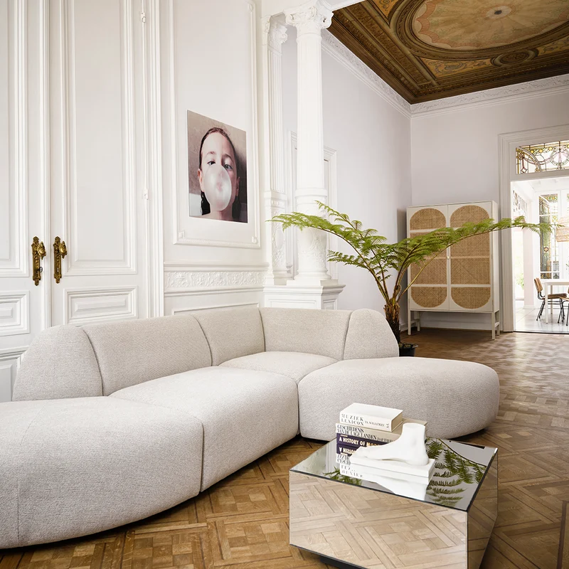 Modulares Sofa Element Jax Sneak hellgrau - HKliving