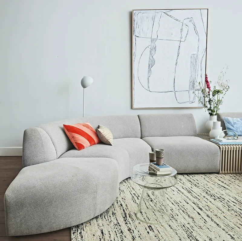 Modulares Sofa Element Jax Sneak hellgrau - HKliving