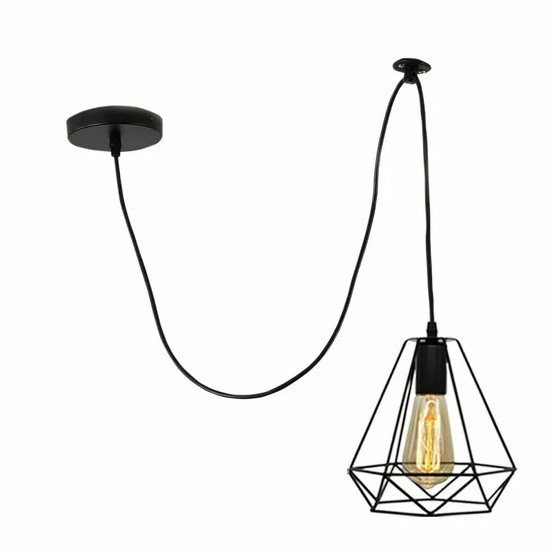 Industrial Spinnen Käfig Kronleuchter E27 Schwarz 2m kabel ~1887