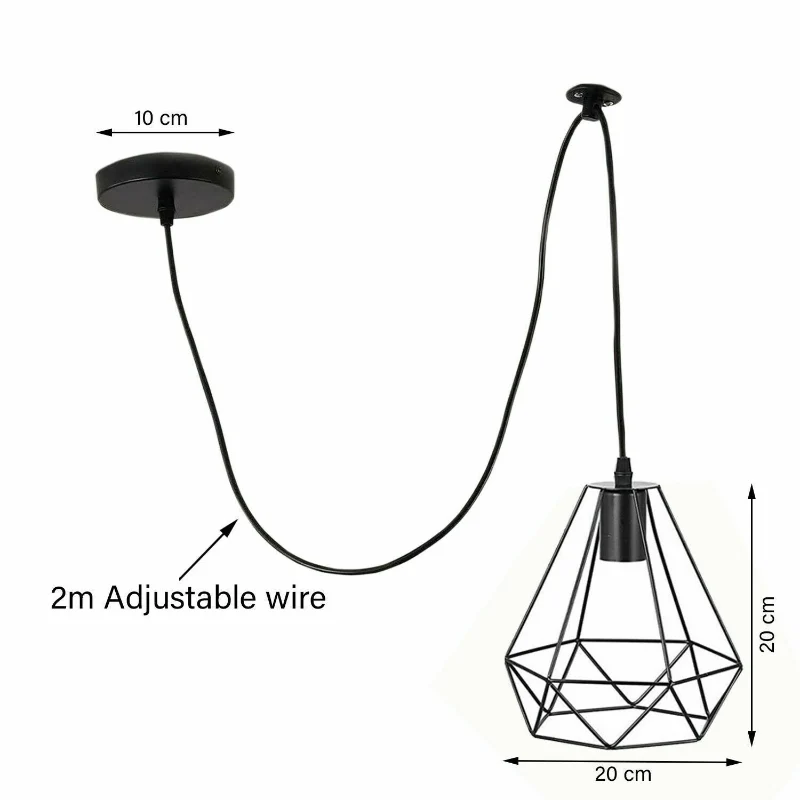 Industrial Spinnen Käfig Kronleuchter E27 Schwarz 2m kabel ~1887