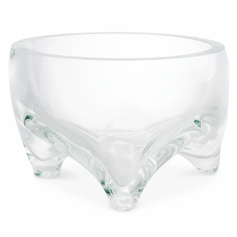 Casa Padrino Luxus Glas Schüssel Ø 25 x H. 16 cm - Runde Deko Schüssel aus mundgeblasenem Glas - Deko Accessoires - Luxus Qualität
