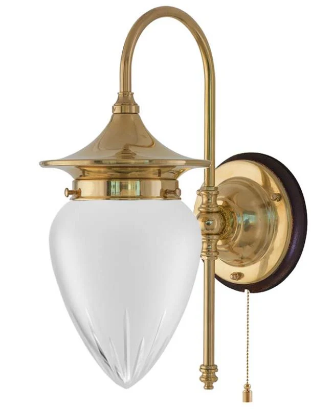 Vägglampa - Fryxell mässing, slipat mattglas