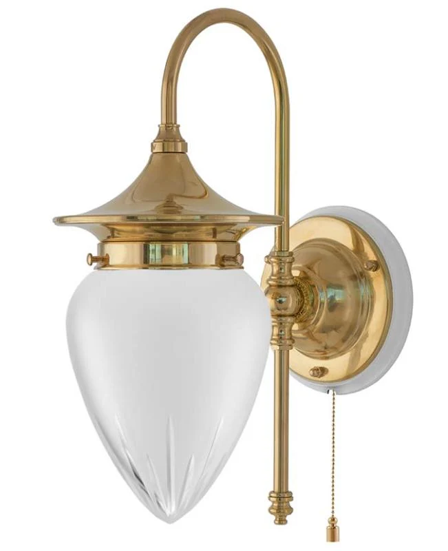 Vägglampa - Fryxell mässing, slipat mattglas
