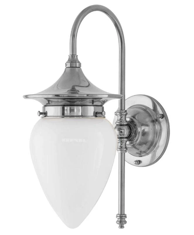 Vägglampa - Fryxell nickel, opalvit
