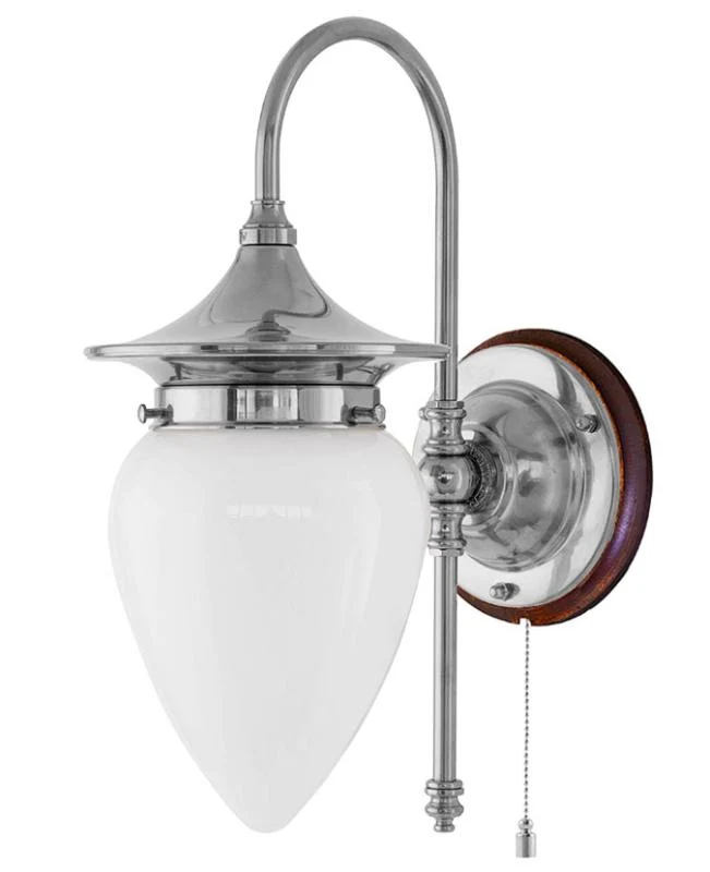 Vägglampa - Fryxell nickel, opalvit