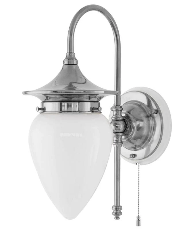 Vägglampa - Fryxell nickel, opalvit