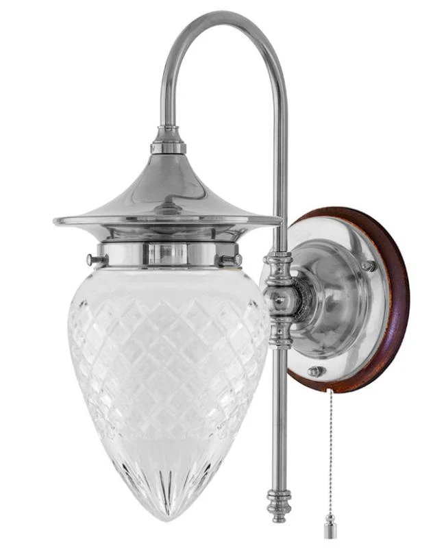 Vägglampa - Fryxell nickel, klarglas