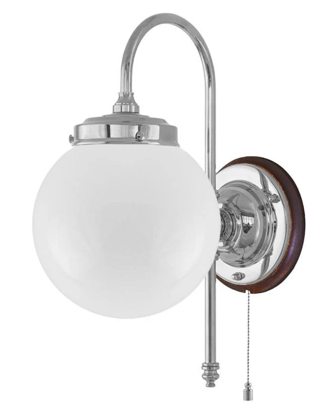 Vägglampa - Blomberg 80 nickel, klot opalvit