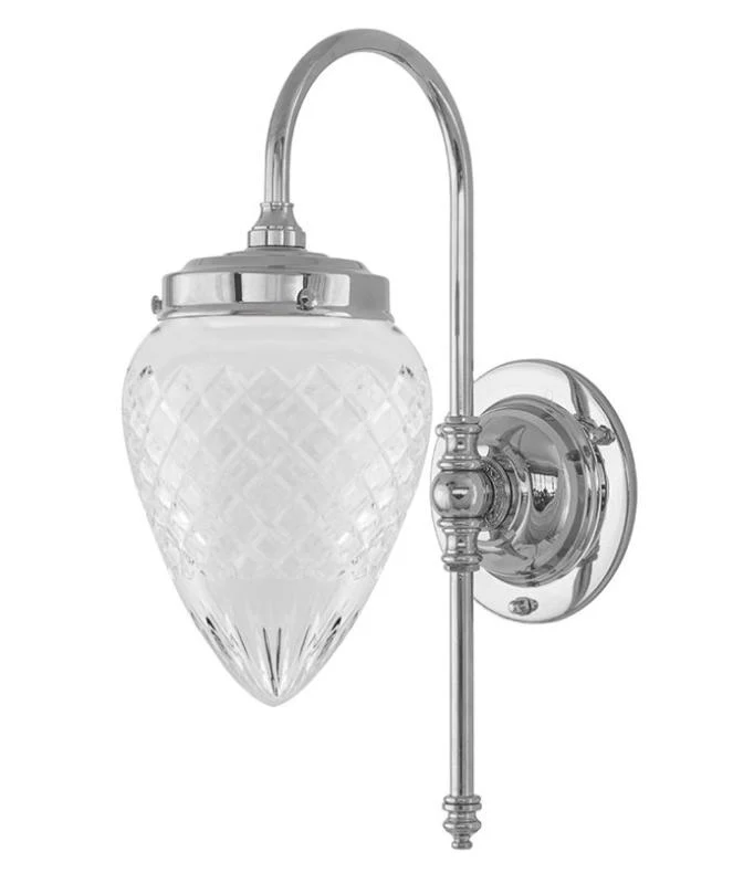 Vägglampa - Blomberg 80 nickel, klarglas droppe