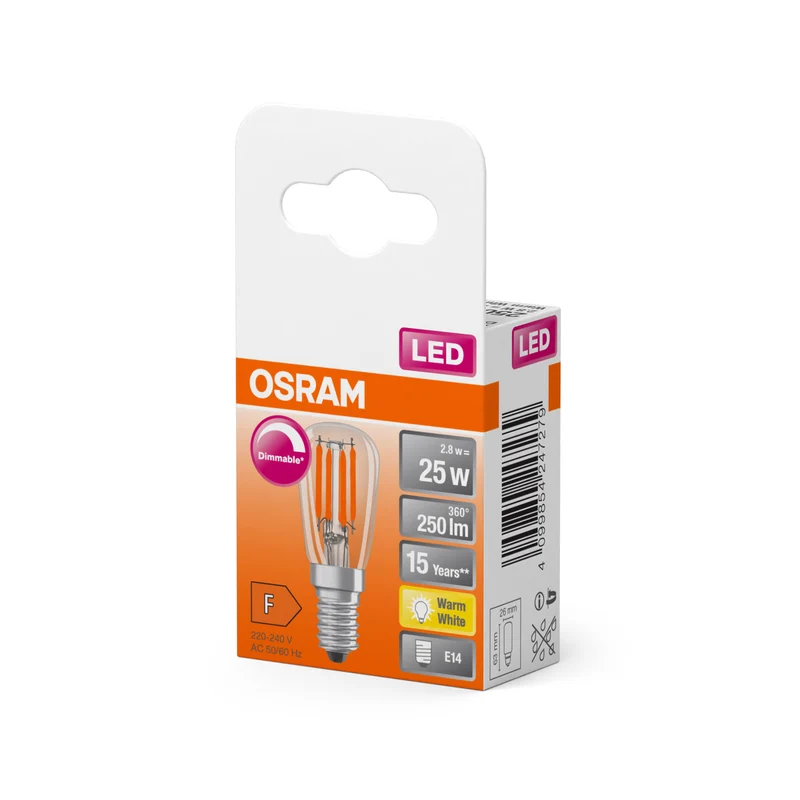 OSRAM LED Special Lampe Klar, 2.8W, 250lm, E14 , Warmweiß