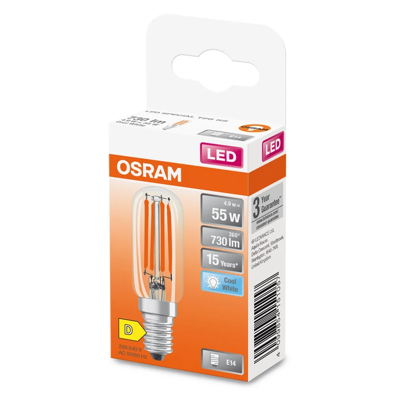 OSRAM LED Special T26, 300° Filament, 4.9W, 840, klar, E14 , Kaltweiß