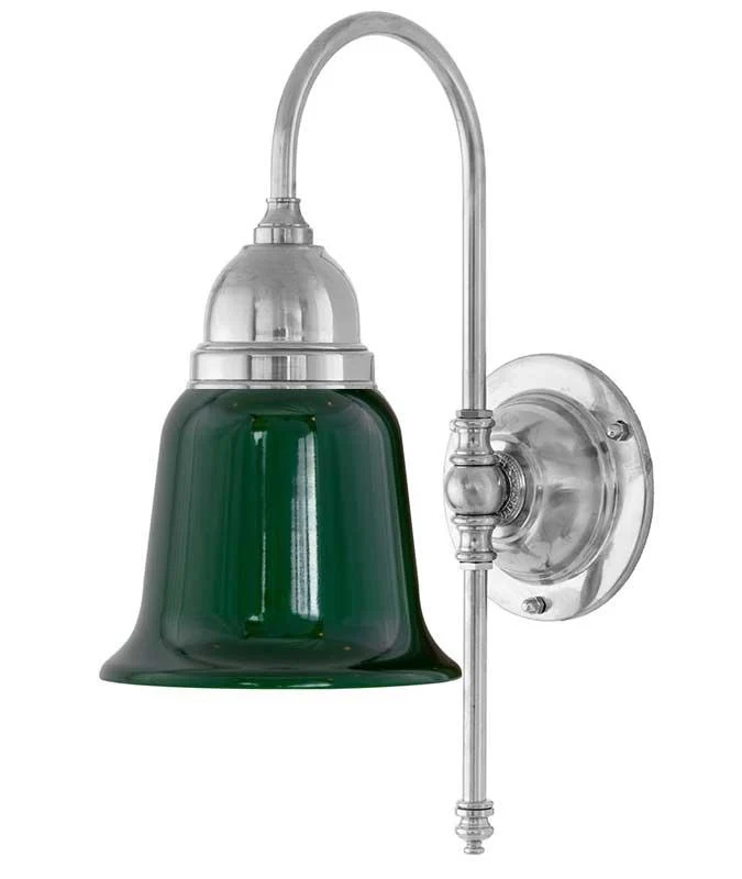 Vägglampa - Ahlström nickel, grön klocka