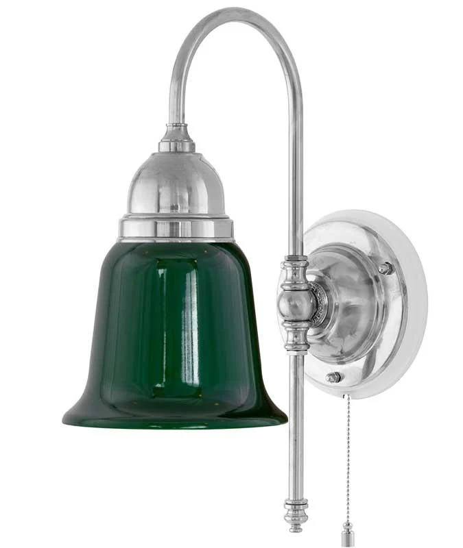 Vägglampa - Ahlström nickel, grön klocka