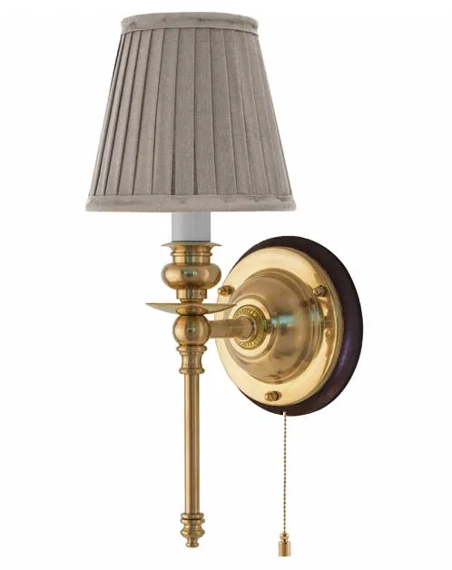 Vägglampa - Ribbing mässing, beige skärm