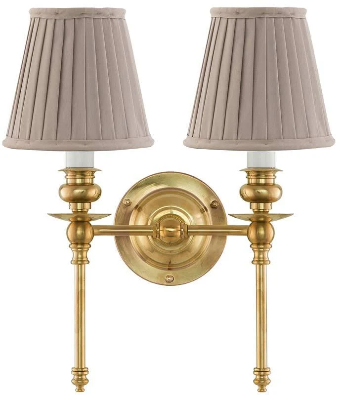 Vägglampa - Wivallius mässing, beige tygskärm