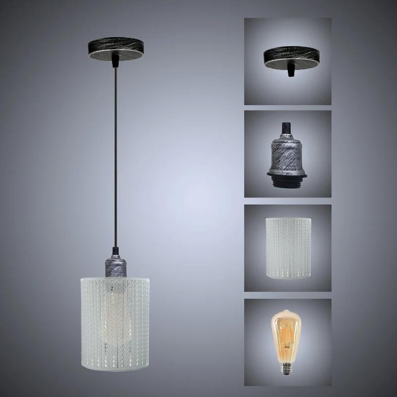 Industrial pendant barrel lamp shade-dimmable~1870