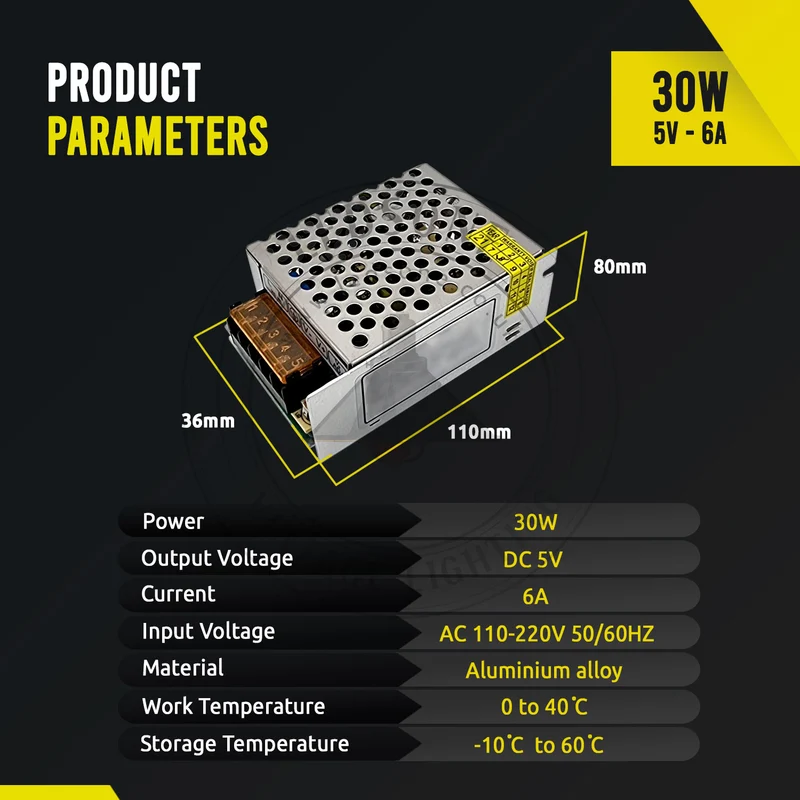 DC 5V 6A LED Transformator (IP20) für LED-Lichtbänder~1859