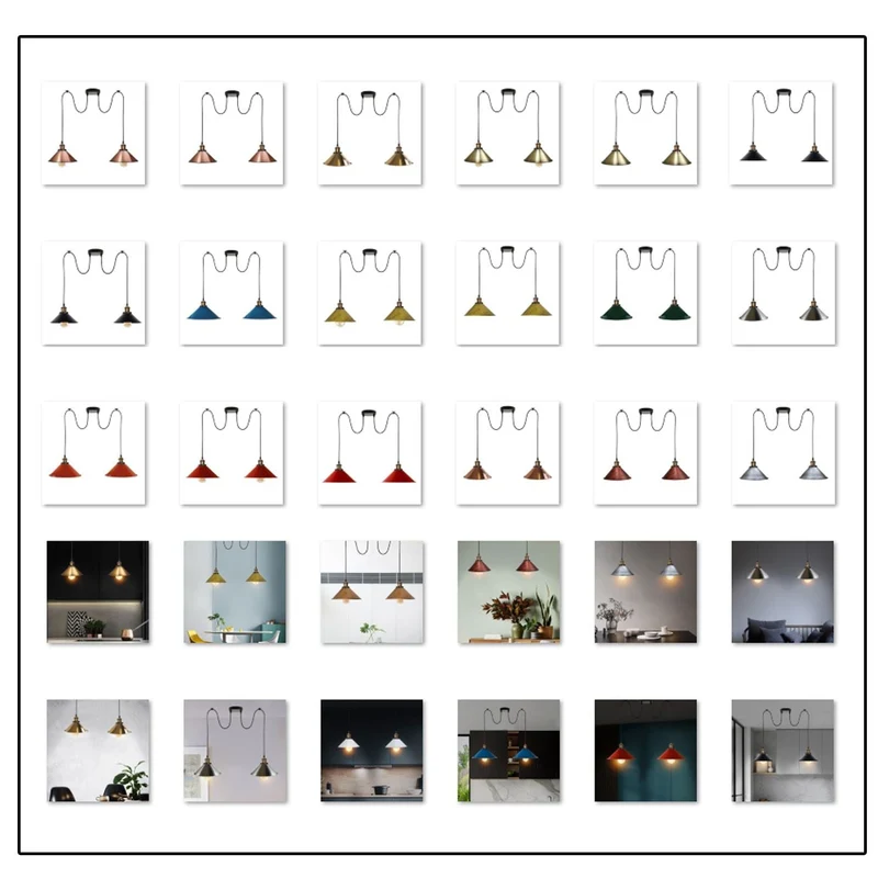 Spider Pendelleuchte Industrielle Multiarm Deckenlampe| Ø 22CM ~1801