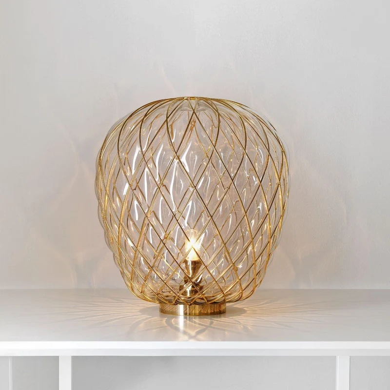 Table Lamp PINECONE Large Gold by Paola Navone for FontanaArte