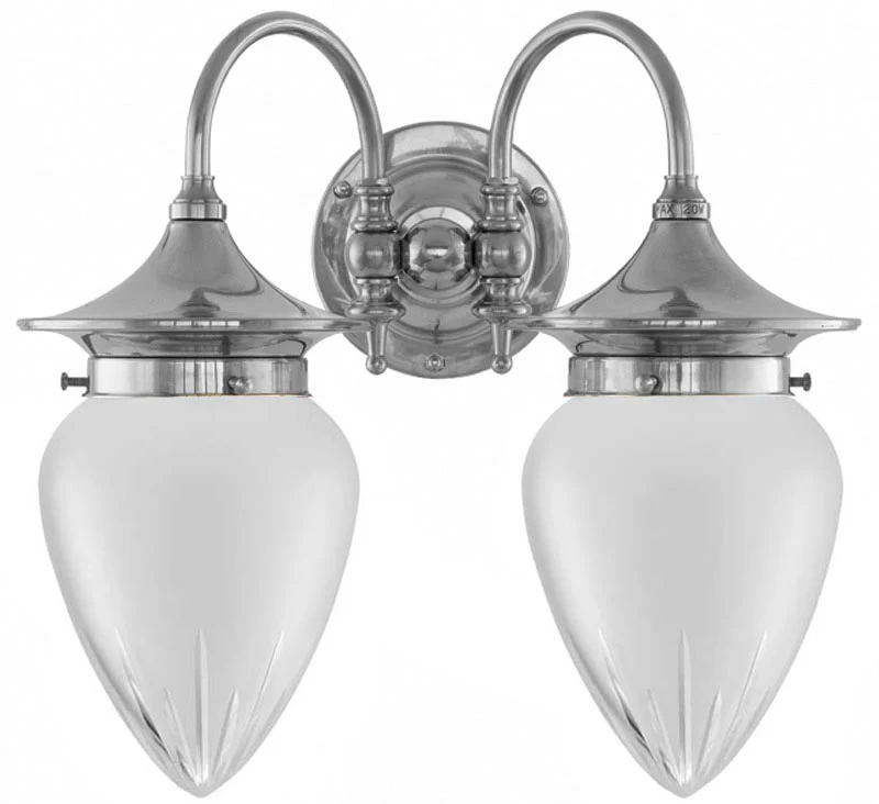 Vägglampa - Tigerstedt nickel, slipat mattglas