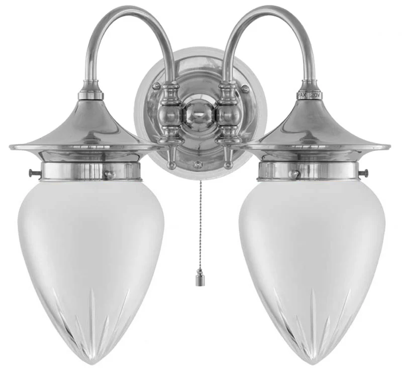 Vägglampa - Tigerstedt nickel, slipat mattglas
