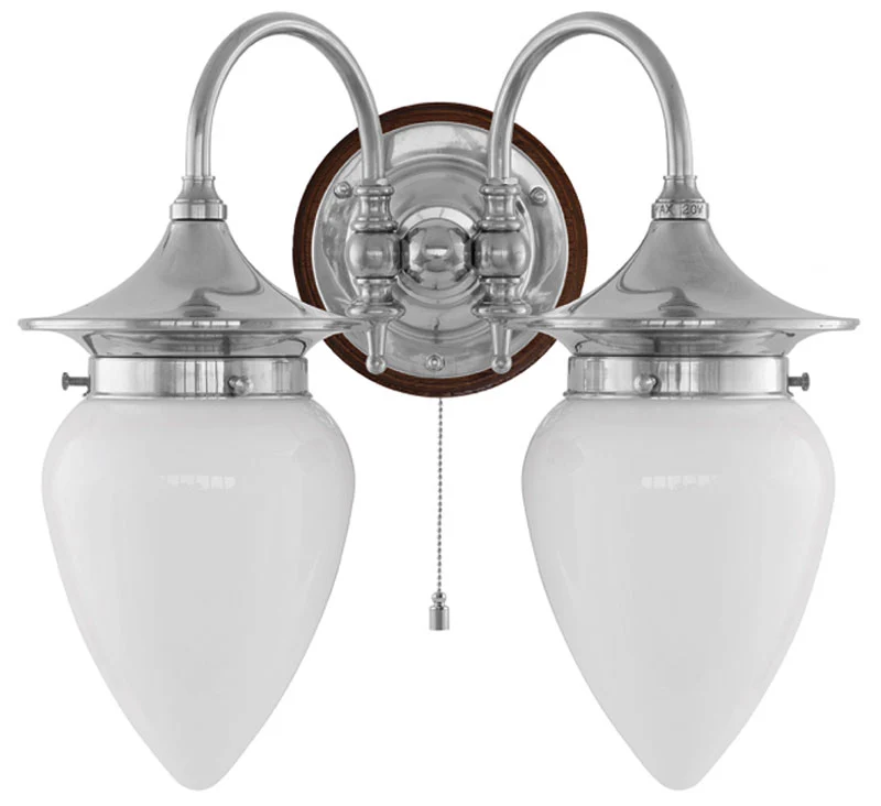 Vägglampa - Tigerstedt nickel, opalvit