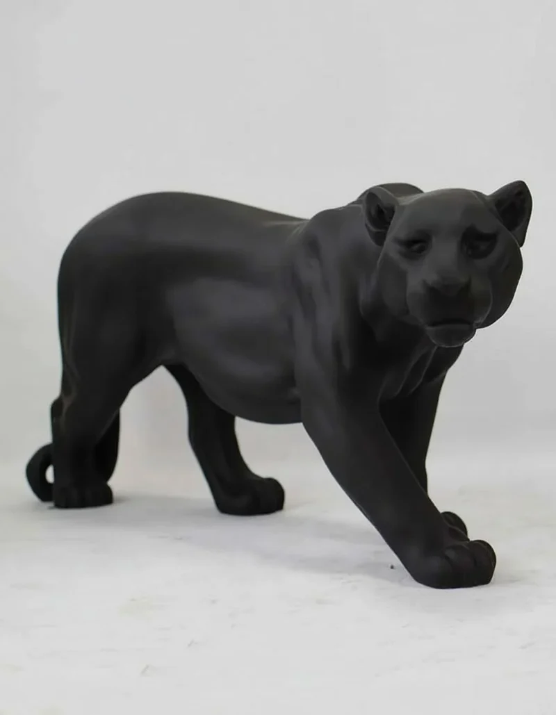 Casa Padrino Luxus Deko Skulptur Raubkatze Panther H. 72 cm - Deko Skulptur - Deko Figur - Tierfigur - Gartendeko