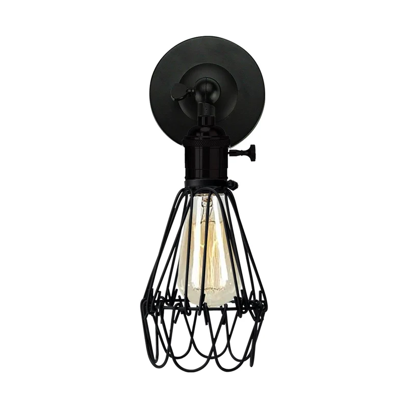 Kreative Retro Industrial E27 Wandleuchte Nordic Water Lilly Shaped Guard Wall Light aus Schmiedemetall~1846