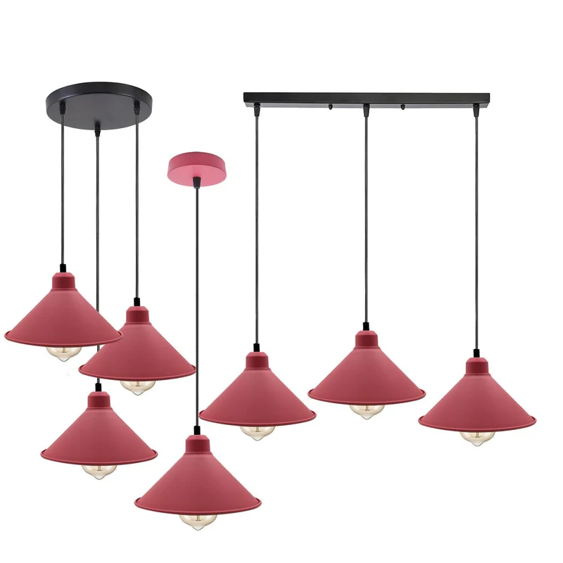 Hängelampe kristall Kronleuchter Kegel Schatten rosa Farbe pendelleuchten~1769