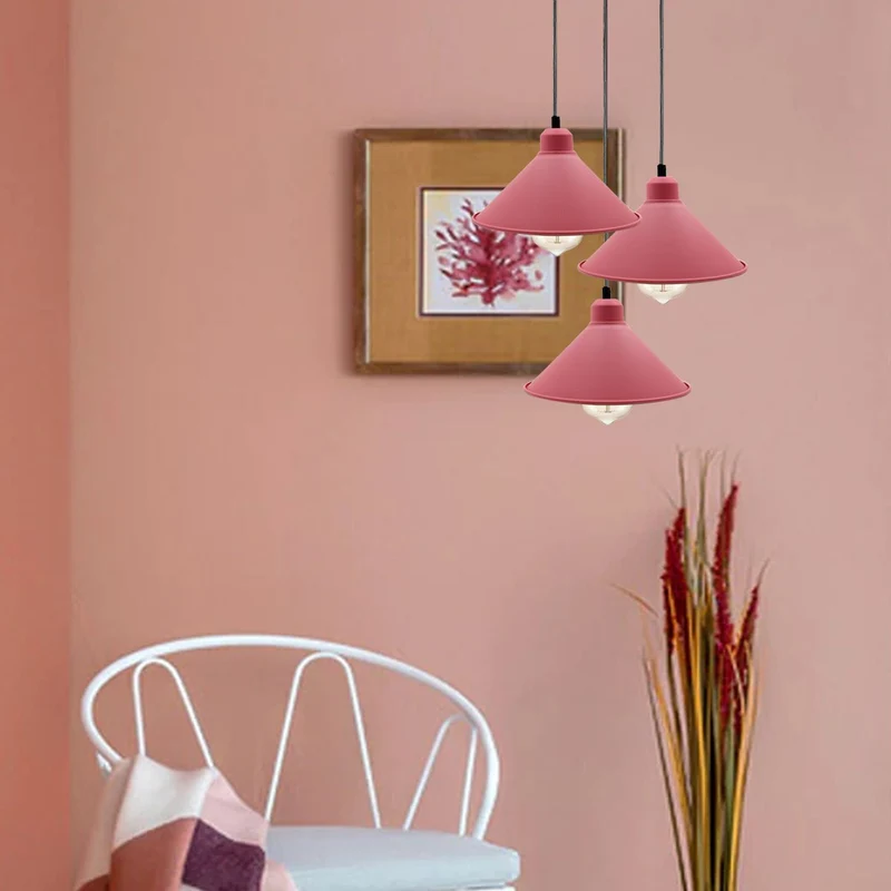 Hängelampe kristall Kronleuchter Kegel Schatten rosa Farbe pendelleuchten~1769