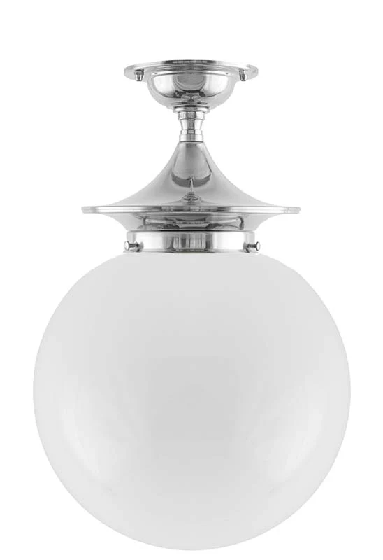 Taklampa - Dahlberg 100 nickel, stor klotskärm
