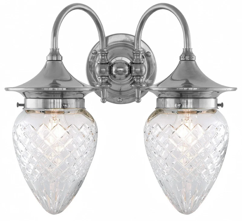 Vägglampa - Tigerstedt nickel, klarglas