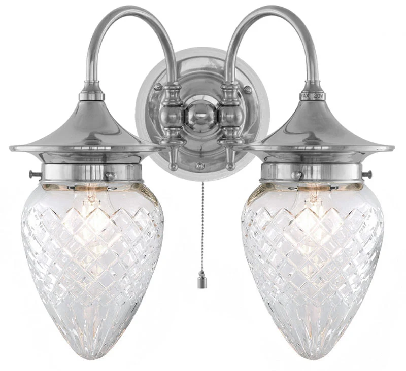 Vägglampa - Tigerstedt nickel, klarglas