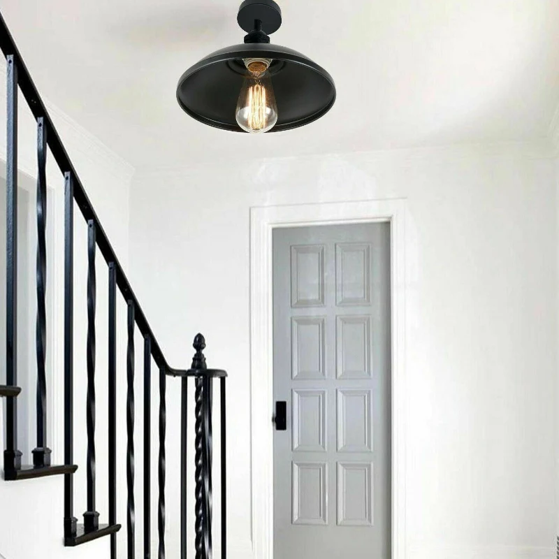 Schwarz Deckenleuchte Ø 24cm Deckenlampe Mit E27 Fassung ~1564