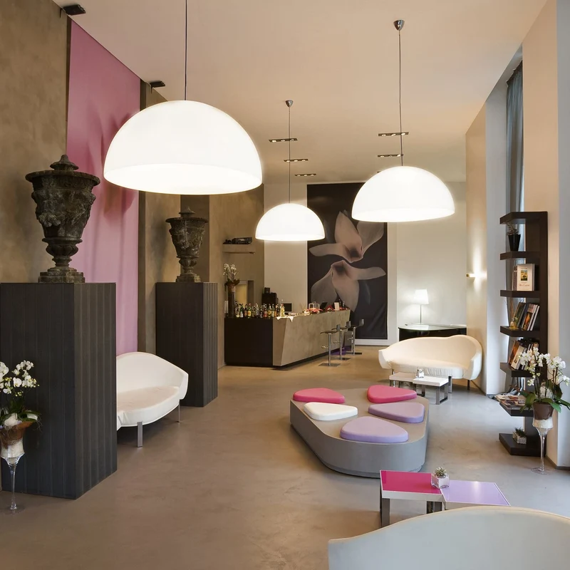 Suspension Lamp AVICO Medium White by Charles Williams for FontanaArte