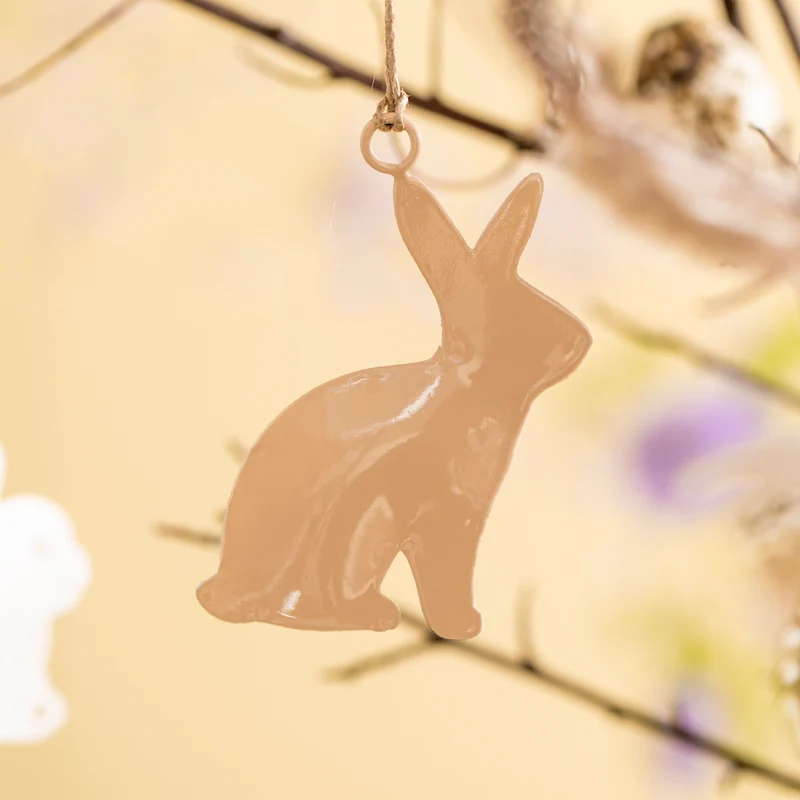 Ib Laursen Hänger Hase & Hahn sandfarben 2er-Set