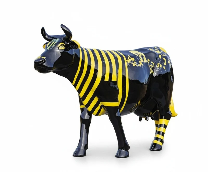 Casa Padrino Luxus Deko Skulptur Kuh Dalton H. 150 cm - Riesige Gartenskulptur - Lebensgroße Skulptur - XXL Deko Skulptur - XXL Deko Figur