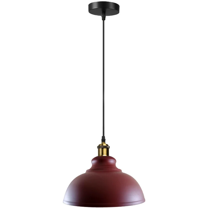 Vintage Retro Pendelleuchte burgunderrot Ø29cm Schirm