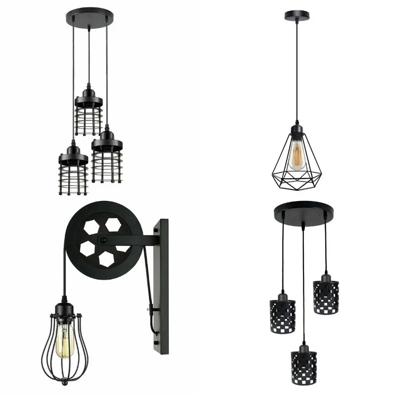 E27 Lampenfassung mit 90 cm Pendelkabel – Schwarz mit ~1647