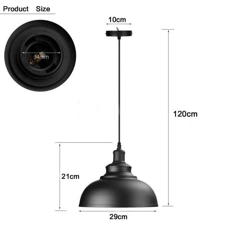 Industrielle schwarze Pendelleuchte im Vintage-Design ~1550