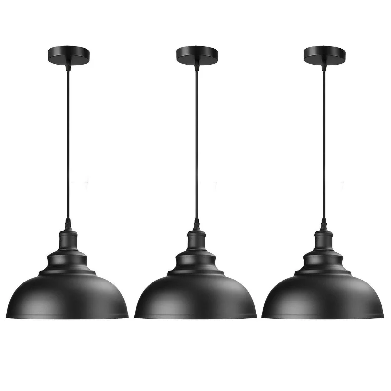Industrielle schwarze Pendelleuchte im Vintage-Design ~1550