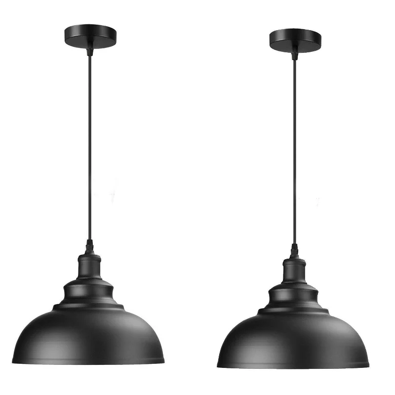 Industrielle schwarze Pendelleuchte im Vintage-Design ~1550